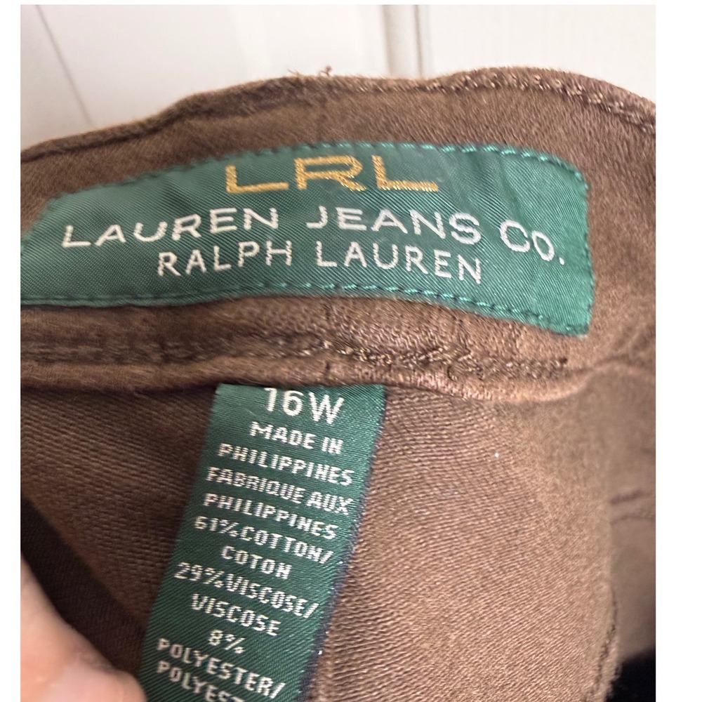 Lauren Ralph Lauren Brown Slim Leg Jeans Womens 16W Cotton Blend Stretch Pants - Picture 3 of 10